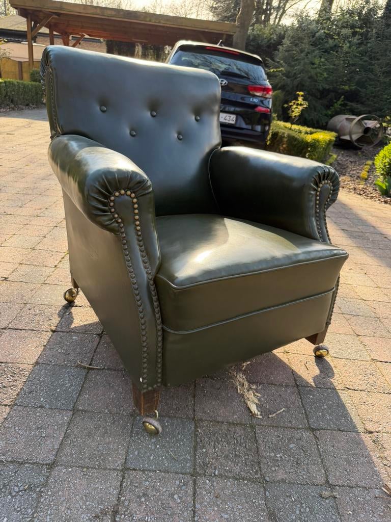 Vintage zetel - club chair, Enlèvement, Cuir