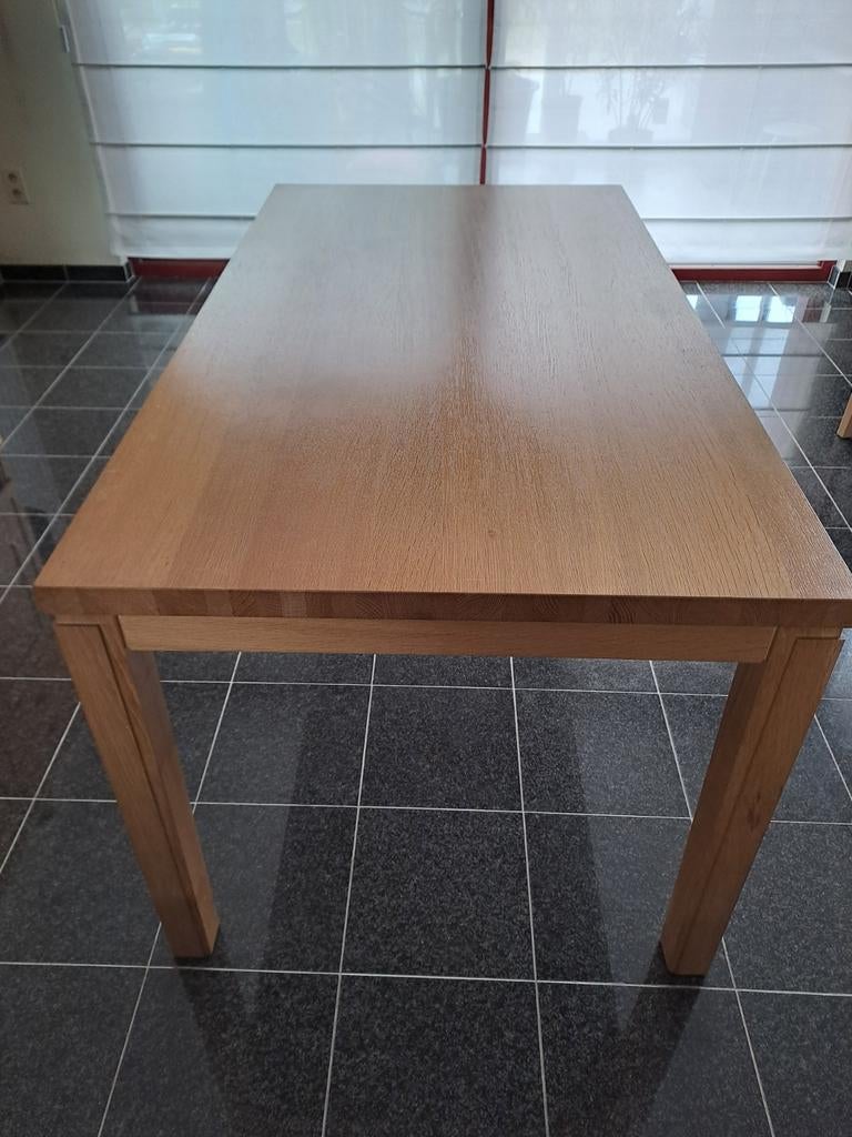 Houten tafel (beuk) en 6 stoelen, Ophalen, Gebruikt, Vijf personen of meer, Rechthoekig
