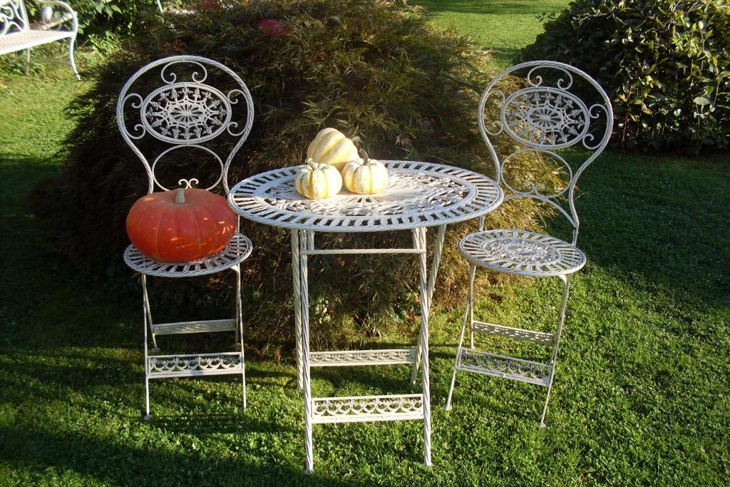 Ensemble de jardin en fer forgé (2 chaises et table pliantes, Jardin & Terrasse, Ensembles de jardin, Neuf, Enlèvement, Autres matériaux