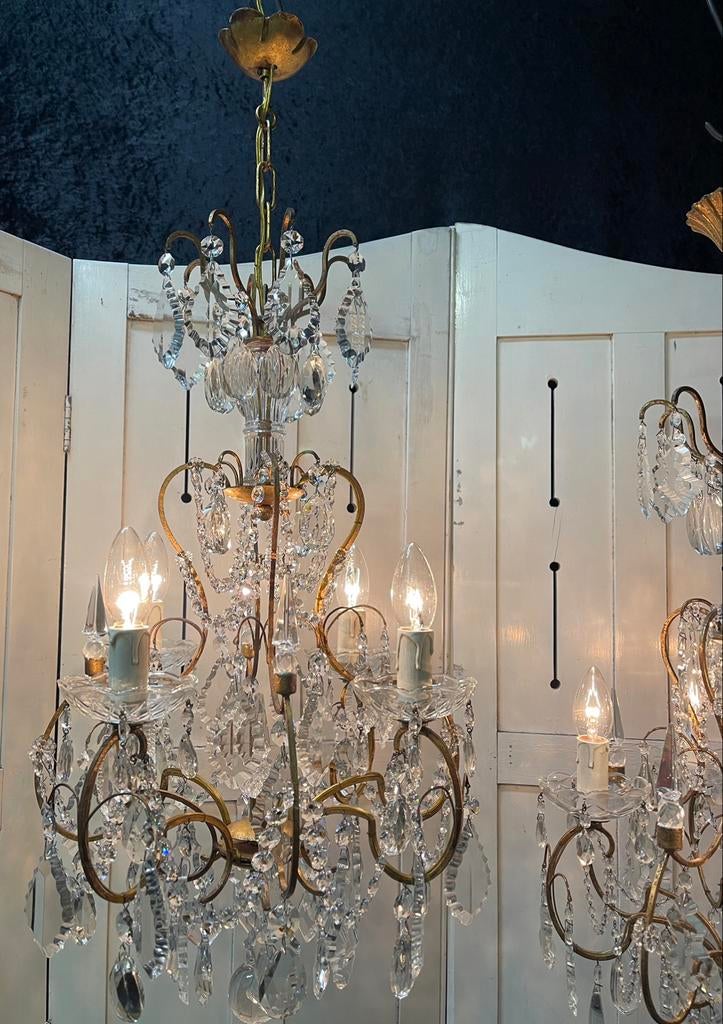 2 bij elkaar PASSENDE Frans/Italiaanse Kroonluchters, Ophalen of Verzenden