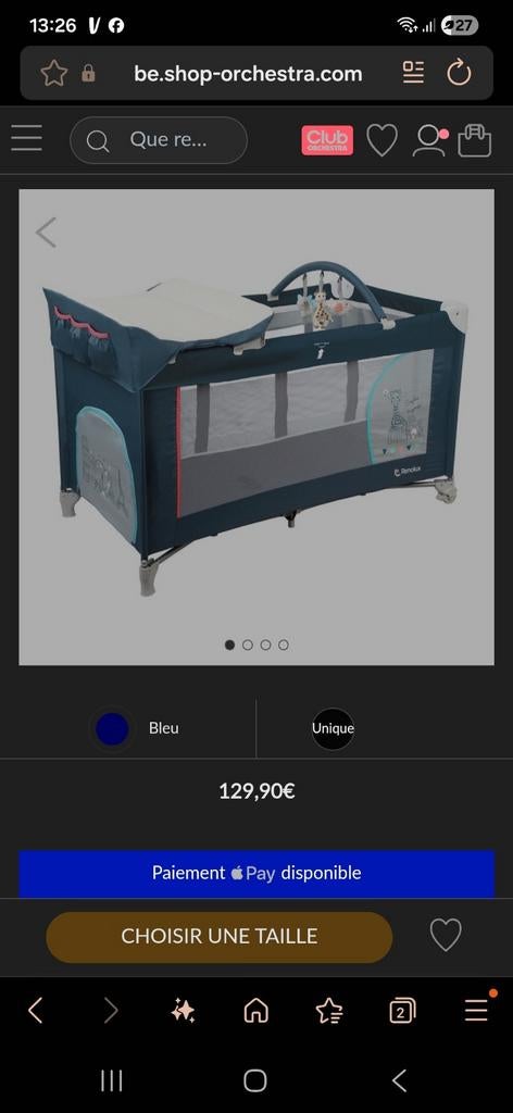 Lit voyage sophie la girafe +matelas, Enfants & Bébés, Enlèvement