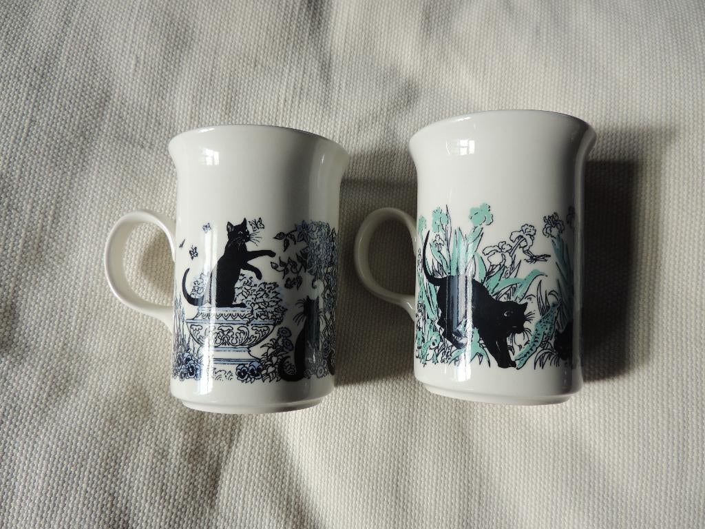 tassen met katten - Churchill England, Comme neuf, Céramique, Enlèvement, Autres styles