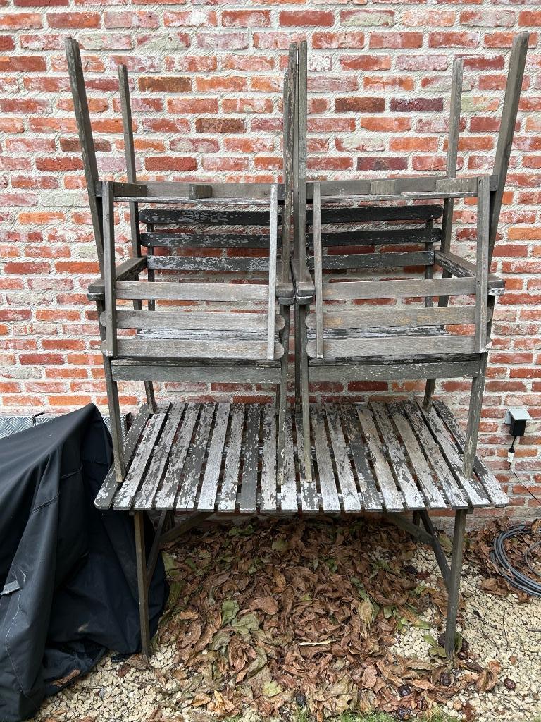 IKEA Askholmen tuin tafel met 4 stoelen en kussen, Jardin & Terrasse, Ensembles de jardin, Chaise, Salons de jardin, Utilisé, Bois