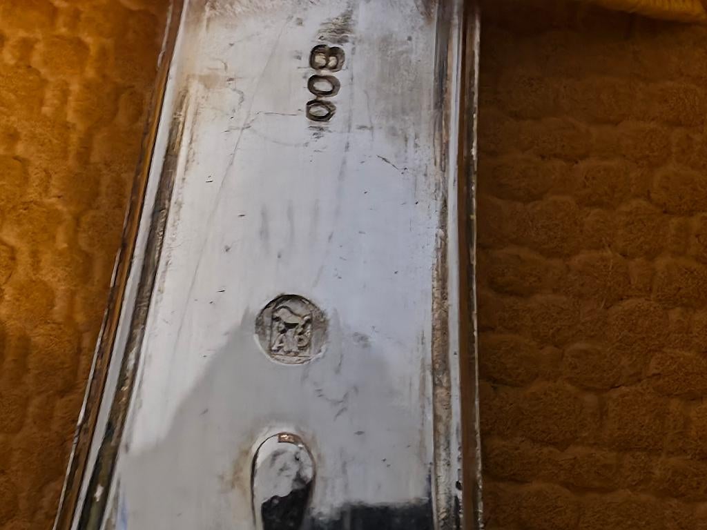 Service vintage 51 pcs avec marquages 800 & AP coffret, Antiquités & Art, Antiquités | Couverts, Enlèvement ou Envoi