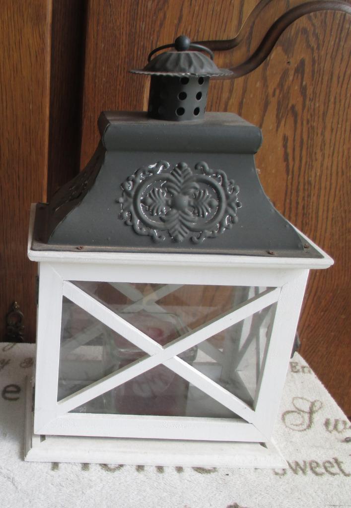 lantaarn wit, Huis en Inrichting, 25 tot 50 cm, Wit, Ophalen of Verzenden, Zo goed als nieuw