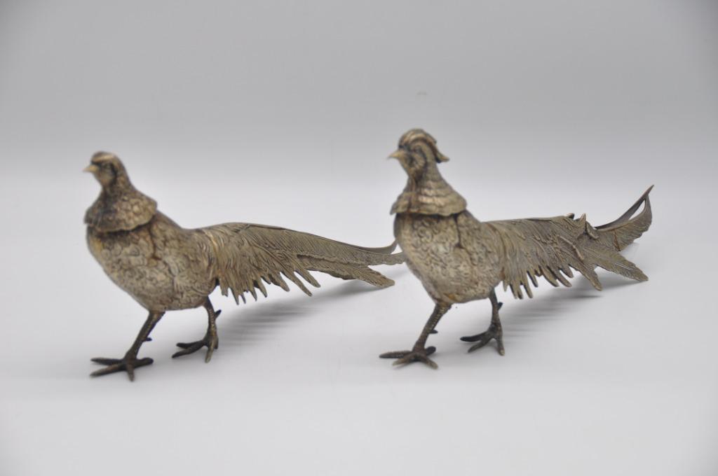 Koppel fazanten  - brons, Ophalen of Verzenden