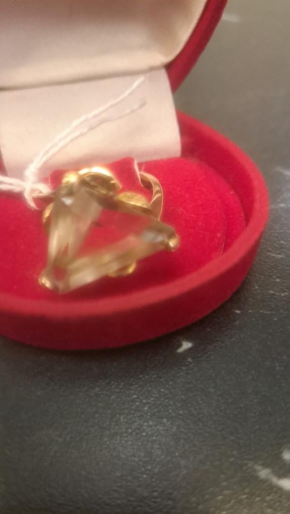 Bague  18k   ancienne  avec pierre  citron  6k  1500€, Enlèvement ou Envoi, Or, Or