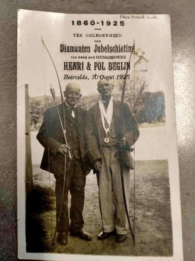 Oude foto schutters Beervelde, Ophalen of Verzenden