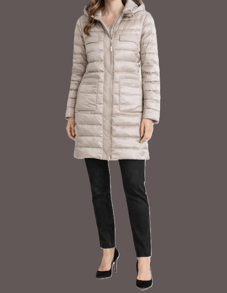Liu Jo “Les Plumes” donsjas maat 36, Kleding | Dames, Jassen | Winter, Gedragen, Maat 36 (S), Beige, Ophalen of Verzenden