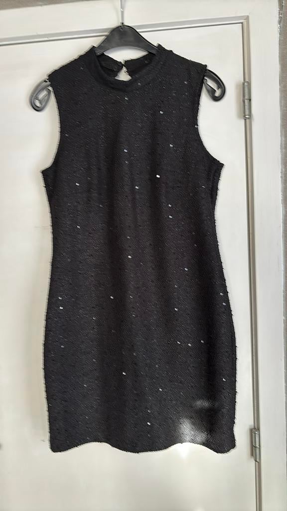 Vero moda black dress met glitter 42, Kleding | Dames, Jurken, Ophalen of Verzenden, Zo goed als nieuw