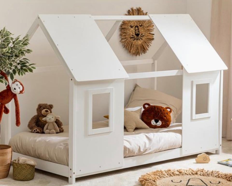 Cottage avec lit d'enfant, 90 cm, Enlèvement, Blanc, 190 cm ou moins