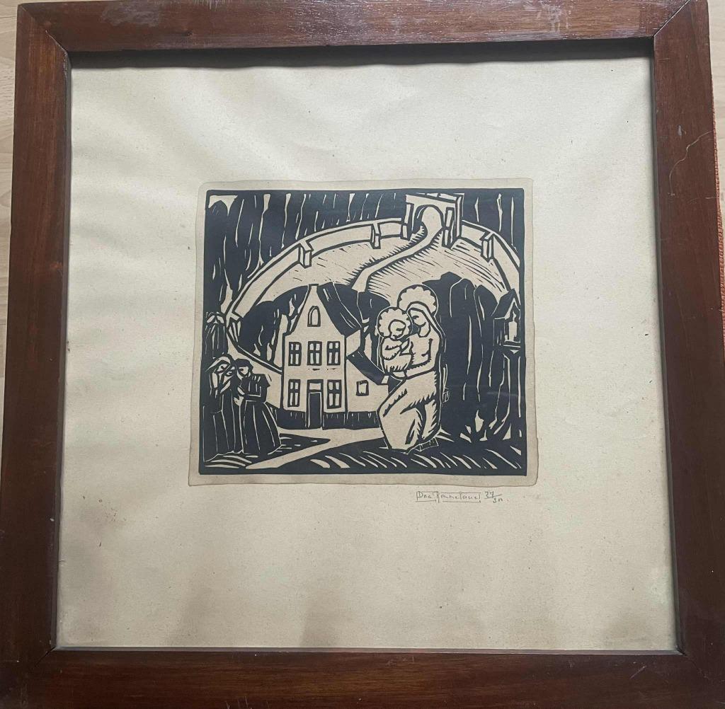 Gravure de Dora Rommelaere (1902-1986), Antiquités & Art, Art | Peinture | Classique, Enlèvement