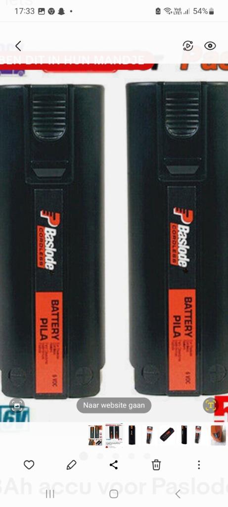 2x Paslode batterij 2x voor serie im350 im65af16 im65f16 im5, Doe-het-zelf en Bouw, Ophalen of Verzenden, Nieuw