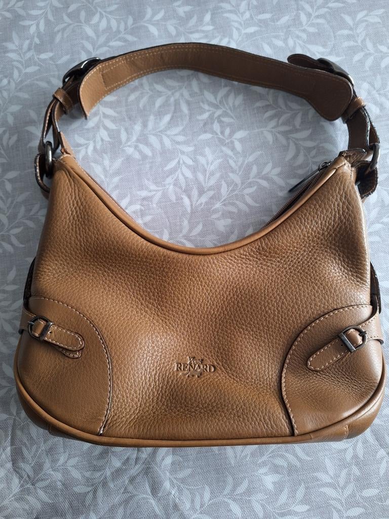 Prachtige LEDEREN handtas dames!, Yves Renard, ALS NIEUW, Handtassen en Accessoires, Tassen | Damestassen, Ophalen of Verzenden