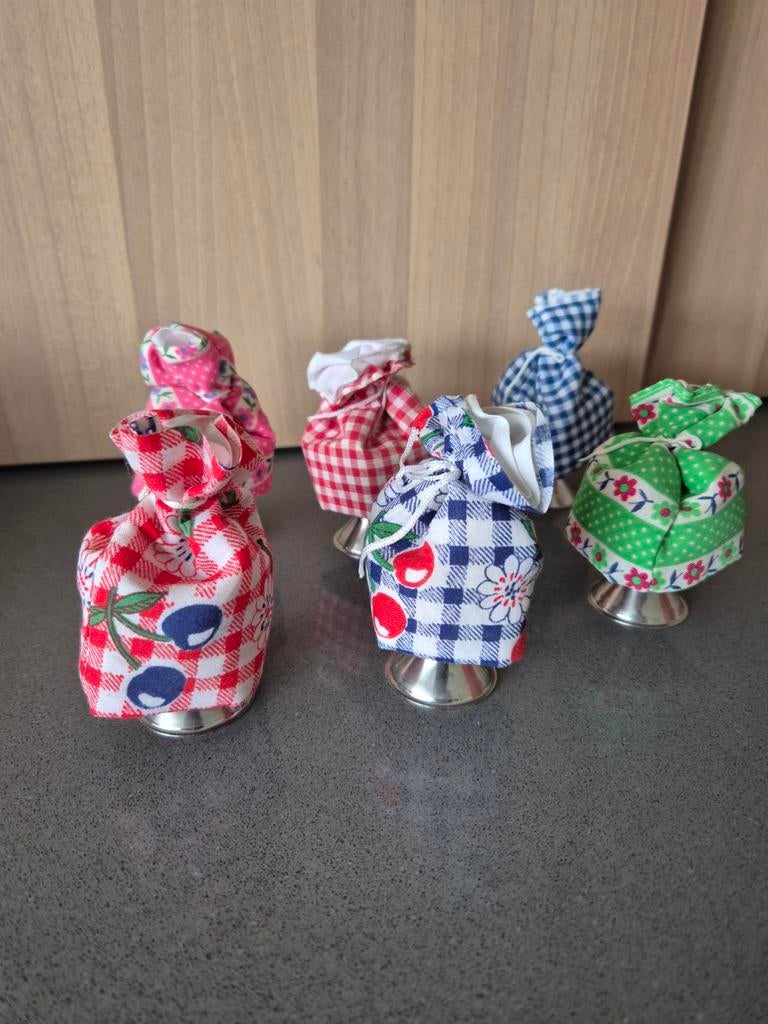 Vintage eierdopjes met kapje, Ophalen of Verzenden