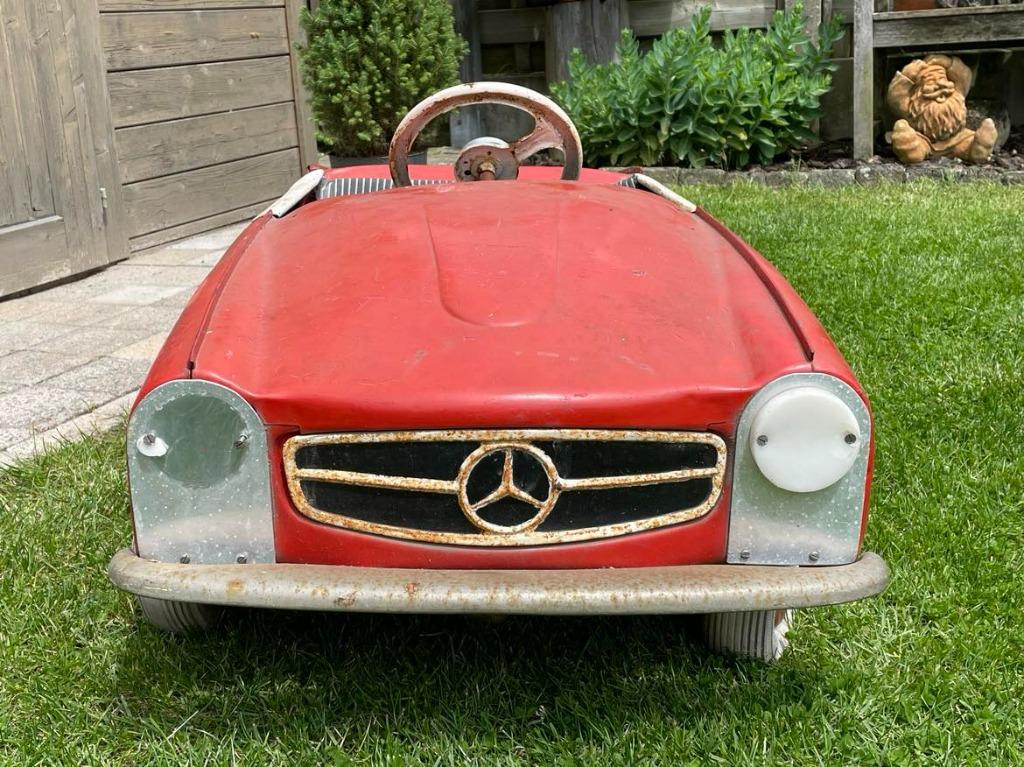 Enjoliveur De Voiture à Pédales Mercedes 190 SL Vintage Aluminium - Rare