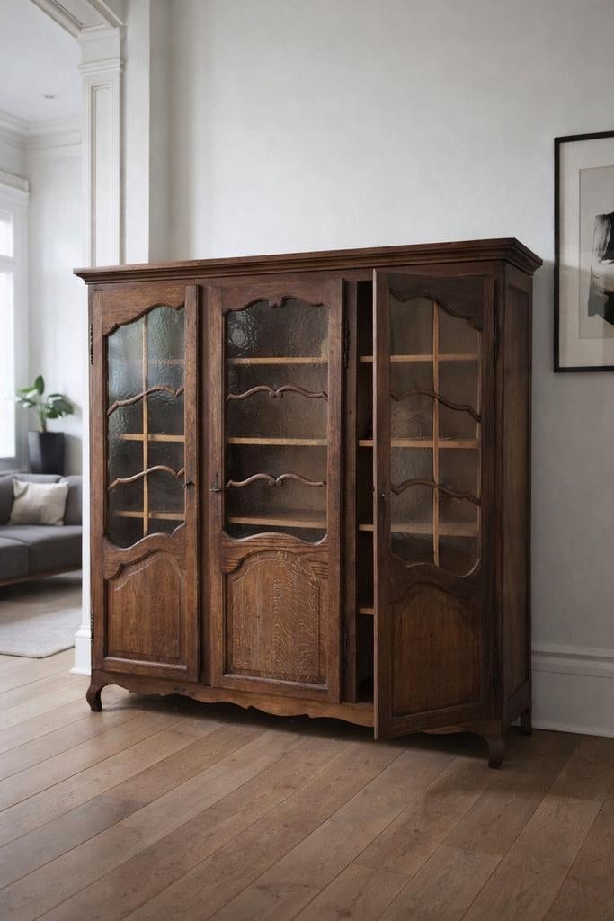 Bibliothèque ancienne en chêne, Antiquités & Art, Antiquités | Meubles | Armoires, Enlèvement