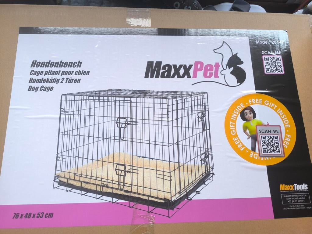 Plooibare Hondenbench met twee deurtjes, Animaux & Accessoires, Caisses pour chiens, Neuf, Enlèvement