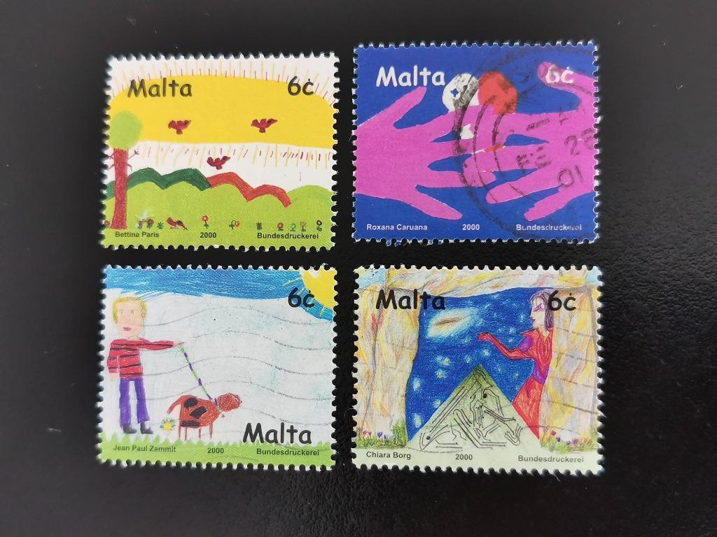 Malta 2000 - dessins d'enfants, Enlèvement ou Envoi, Malte, Affranchi