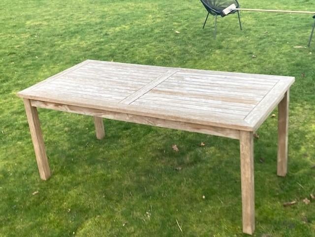 Tuintafel, Ophalen, Gebruikt, Rechthoekig, Teakhout
