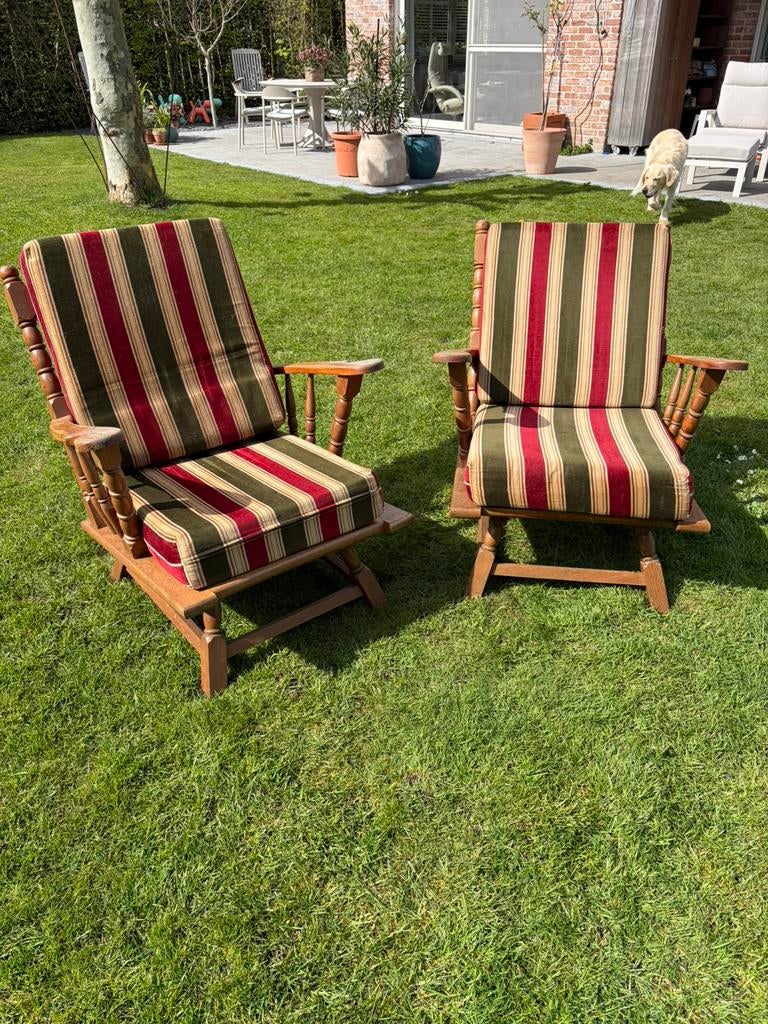 Voor een snelle beslisser: 2 originele vintage zetels, Huis en Inrichting, Zetels | Zetels, Ophalen, Gebruikt