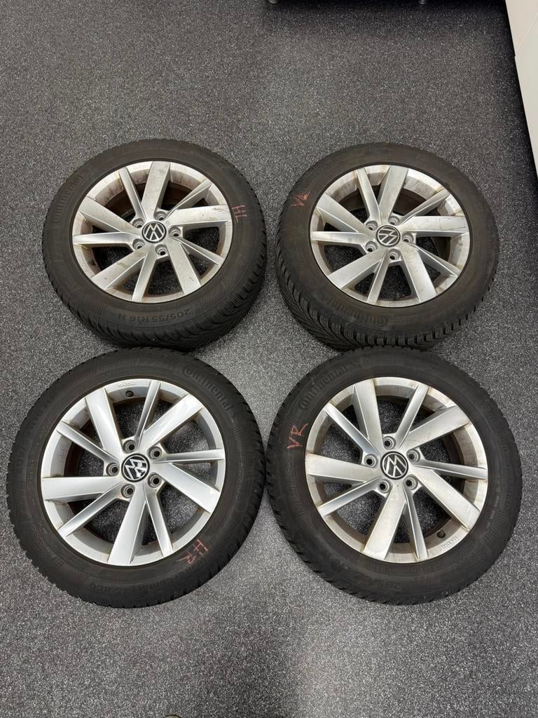 4 jantes Golf 8 + pneus continental 205/55/16 5x112, Ophalen of Verzenden