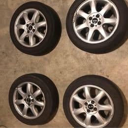 Jantes + Pneus été Mini Cooper 195 55R16 87V, Autos : Pièces & Accessoires, Pneus & Jantes, Pneus et Jantes, 16 pouces, Véhicule de tourisme