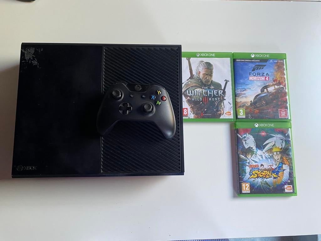 Xbox One 500GB + manette + 3 jeux, Consoles de jeu & Jeux vidéo, Enlèvement, Comme neuf, Xbox One