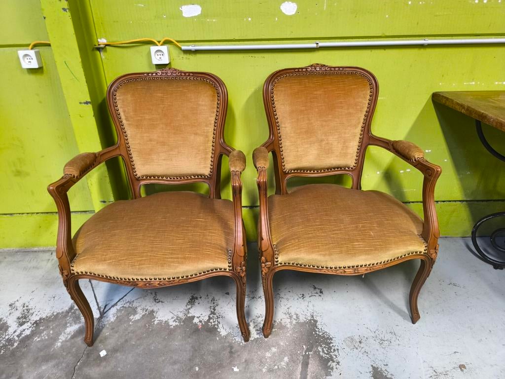 Vintage Louis XV stijl fauteuils – set van 2, Enlèvement