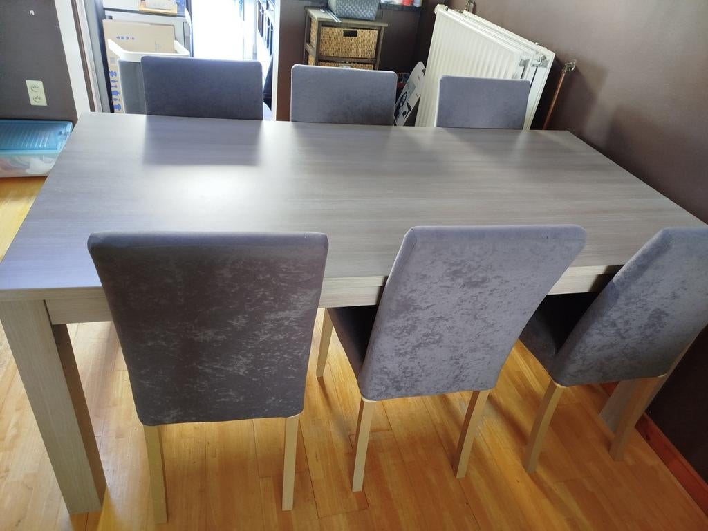 Table à manger + 6 chaises, Maison & Meubles, 150 à 200 cm, Cinq personnes ou plus, Enlèvement, 50 à 100 cm