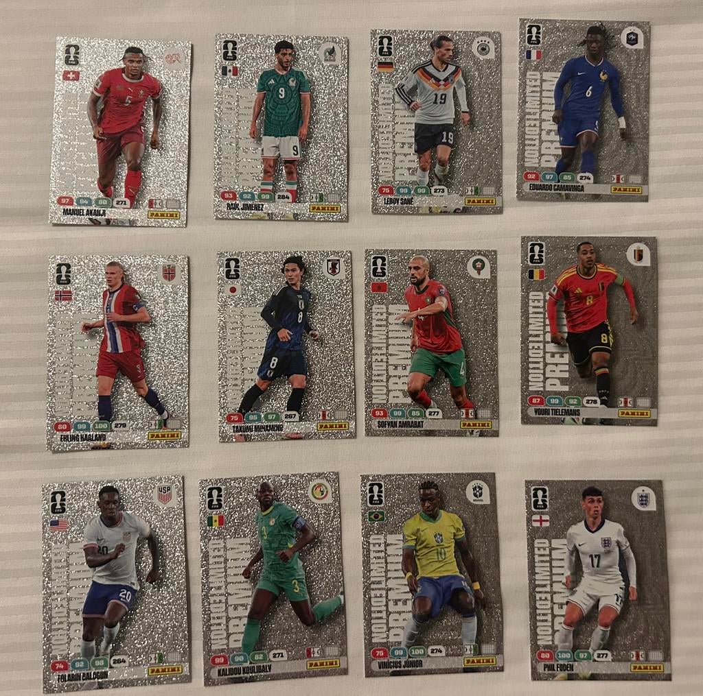 Panini Fifa world cup 2026 Alle 12 Premium limited editions, Hobby en Vrije tijd, Stickers en Plaatjes, Nieuw, Meerdere plaatjes