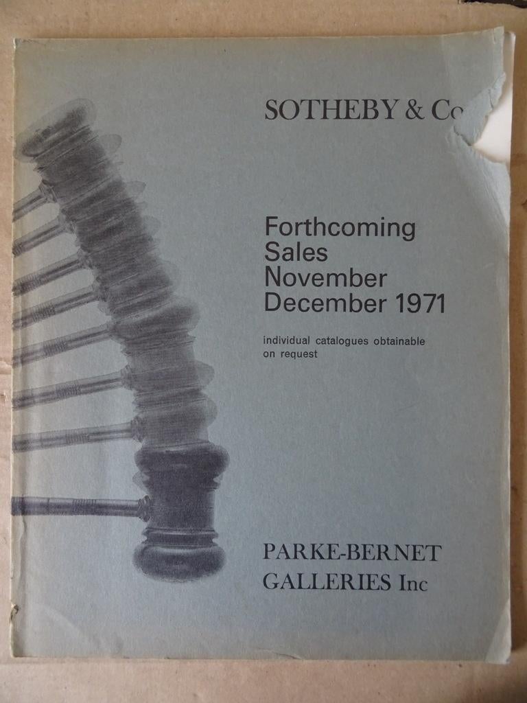 Sotheby & Co Forthcoming Sales November December 1971, Boeken, Gelezen, Sotheby & Co, Ophalen of Verzenden, Schilder- en Tekenkunst