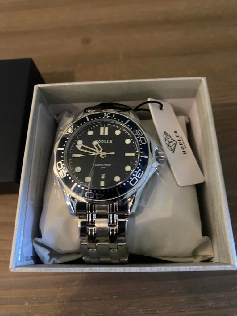 Hodler watch bellwald steel blue, Handtassen en Accessoires, Horloges | Heren, Overige merken, Staal, Staal, Polshorloge