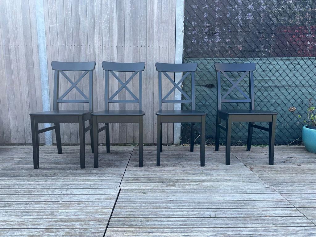 Zwarte stoelen, Huis en Inrichting, Ophalen, Gebruikt, Zwart