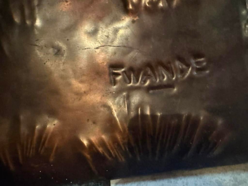 œuvre d'artisanat signé FWANDE africain en cuivre, Enlèvement ou Envoi, Cuivre