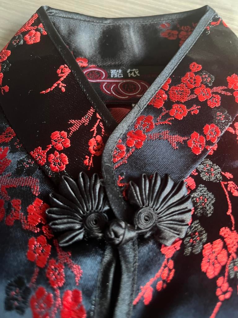 Blouse chinoise neuve, Enlèvement ou Envoi, Neuf, Taille 38/40 (M), Noir