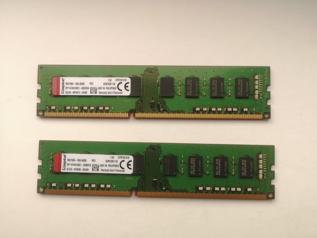 16GB (2x8GB) DDR3 1600 Kingston – Dual Channel – Testé OK, Informatique & Logiciels, Enlèvement ou Envoi, DDR3, Utilisé, Desktop