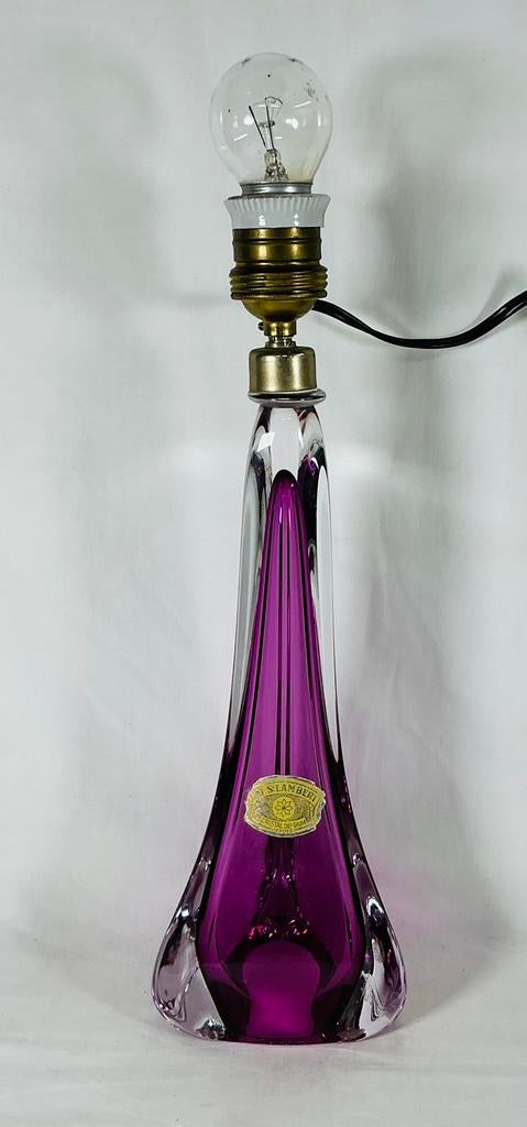 Lampe d'été en cristal Val Saint Lambert au design vintage, Antiquités & Art, Enlèvement ou Envoi