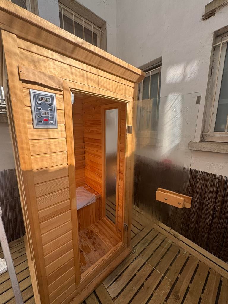 Finse sauna, Sport en Fitness, Sauna, Ophalen, Gebruikt, Fins of Traditioneel, Complete sauna