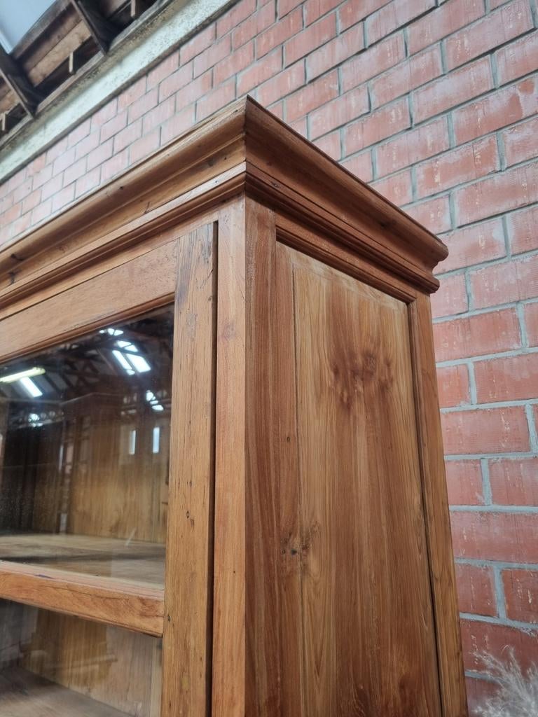 Teak buffetkast/vitrinekast  art:39/26.2, Huis en Inrichting, Ophalen, Met deur(en), Teak, 200 cm of meer