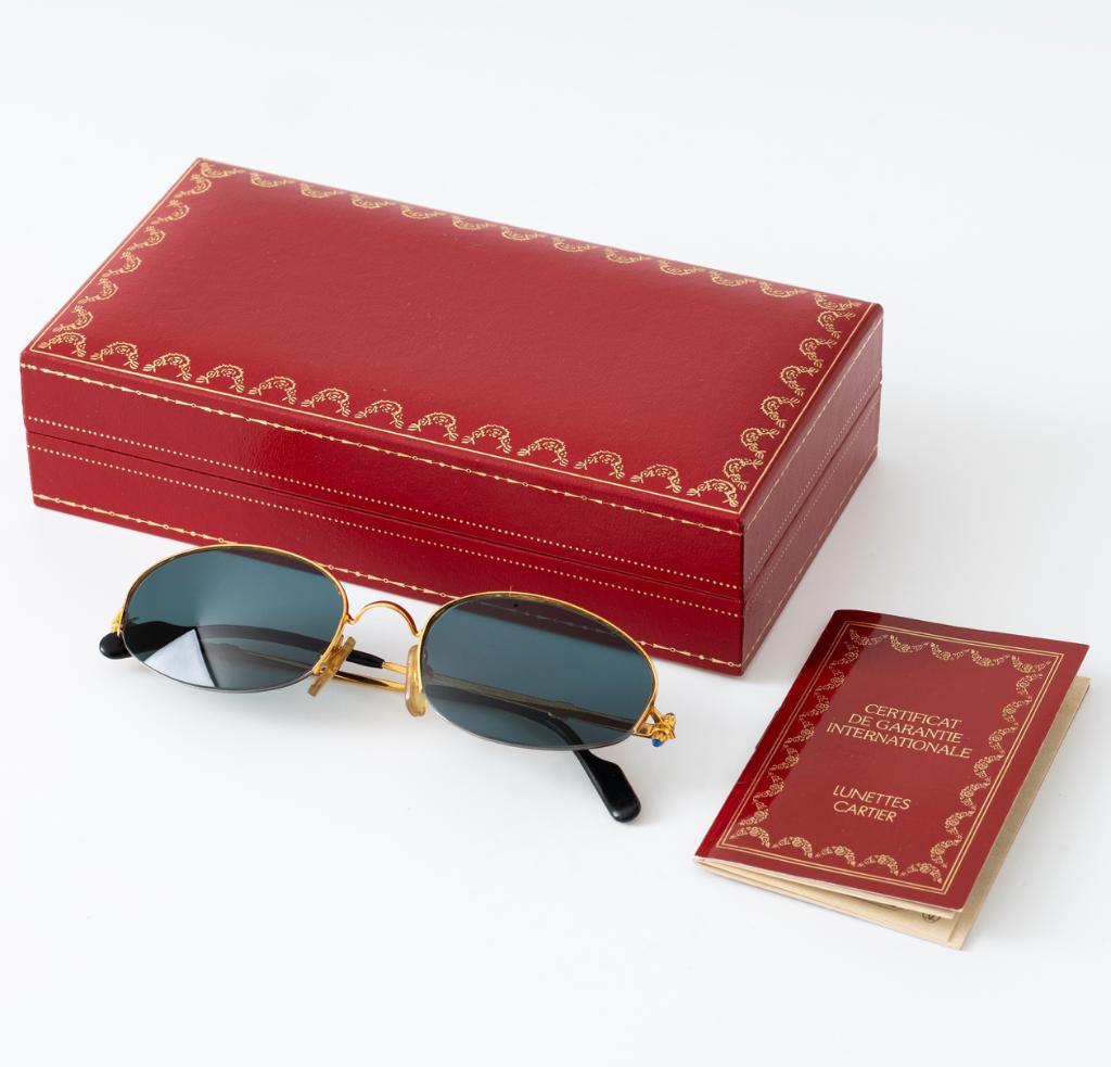 Originele Vintage Cartier zonne bril Cabochon - 52 18 130b, Handtassen en Accessoires, Zonnebrillen en Brillen | Heren, Ophalen of Verzenden