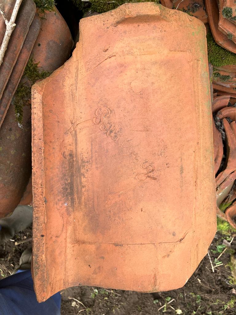 Tuiles Pottelberg à simple emboitement ~32m2, Pierre ou Argile, Enlèvement, Utilisé, Rouge