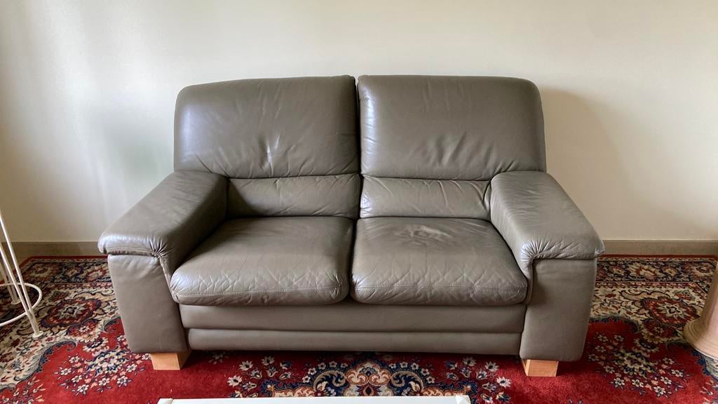 2 places en cuir, 75 à 100 cm, Comme neuf, Enlèvement, 150 à 200 cm