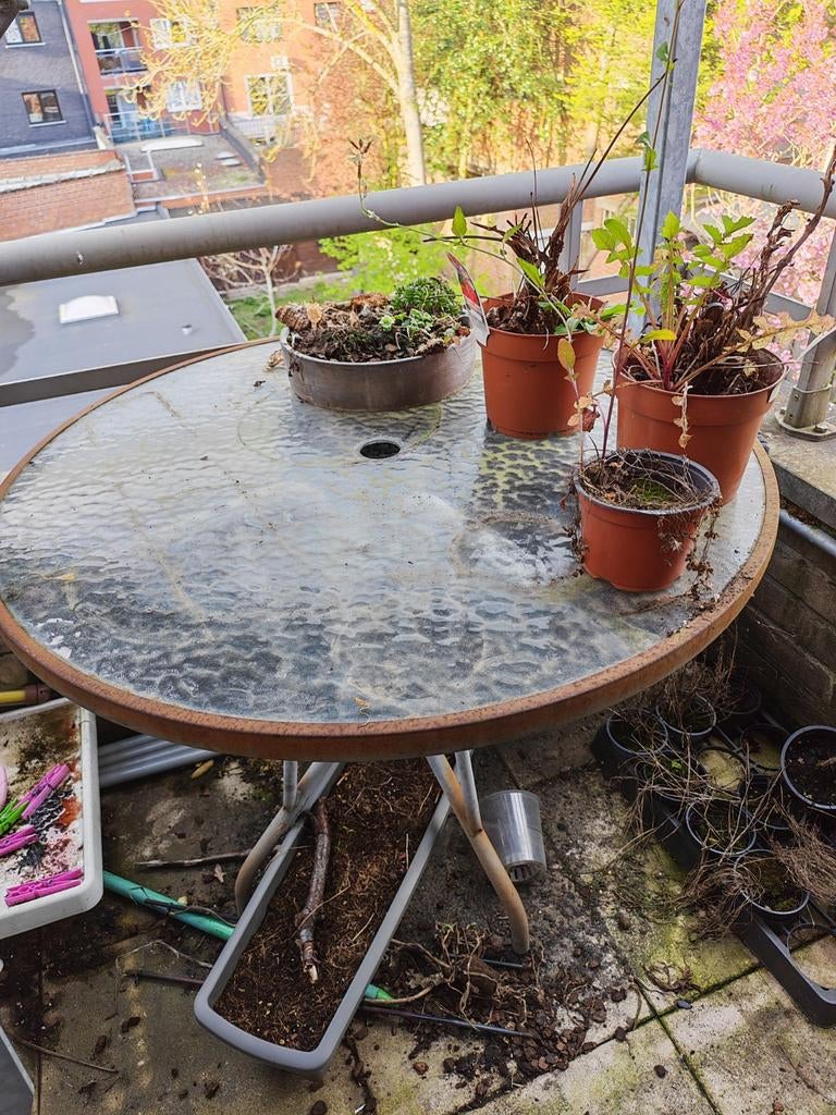 Glazen tuintafel, Tuin en Terras, Ophalen