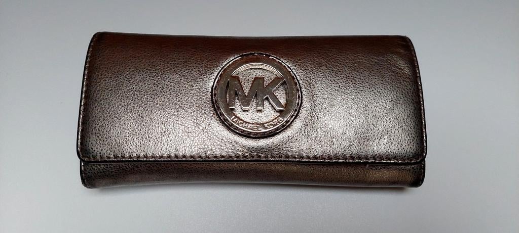Grand portefeuille souple authentique Michael Kors, Enlèvement ou Envoi, Utilisé, Avec fermeture à pression