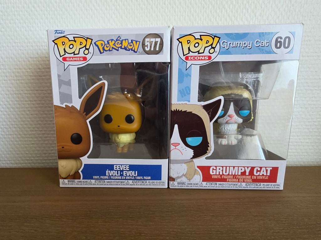 Funko Pop Eevee en Grumpy Cat, Ophalen of Verzenden, Zo goed als nieuw