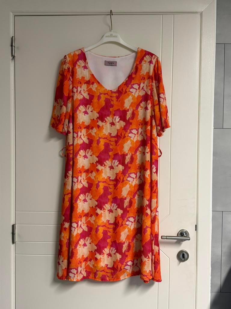 Nieuwstaat zomer jurk (44), Kleding | Dames, Grote Maten, Ophalen, Zo goed als nieuw, Oranje, Jurk
