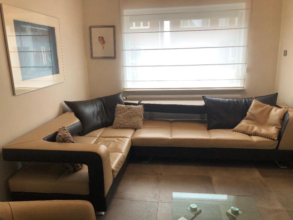 Lederen hoeksalon Formenti, Maison & Meubles, Banc d'angle, Quatre personnes ou plus, Enlèvement, Utilisé