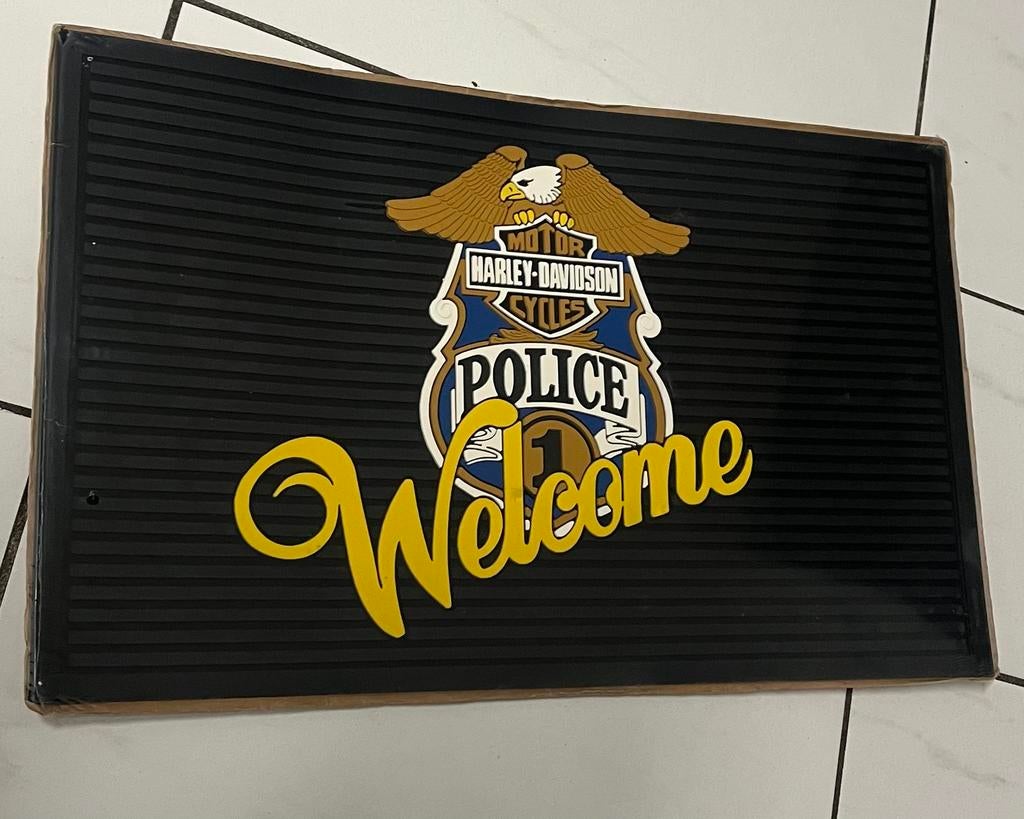 Harley davidson police mat, Verzenden, Rubber, Binnen, Nieuw