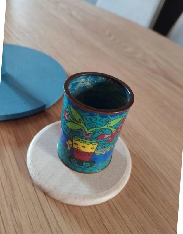 Soliflore cloisonné chinois. Annees 50/60.Vintage, Antiquités & Art, Antiquités | Vases, Enlèvement